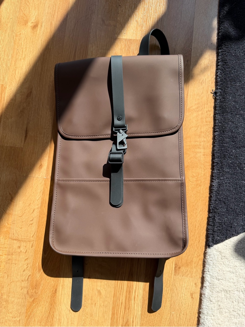 Rains Brown Minimalist Waterproof Backpack